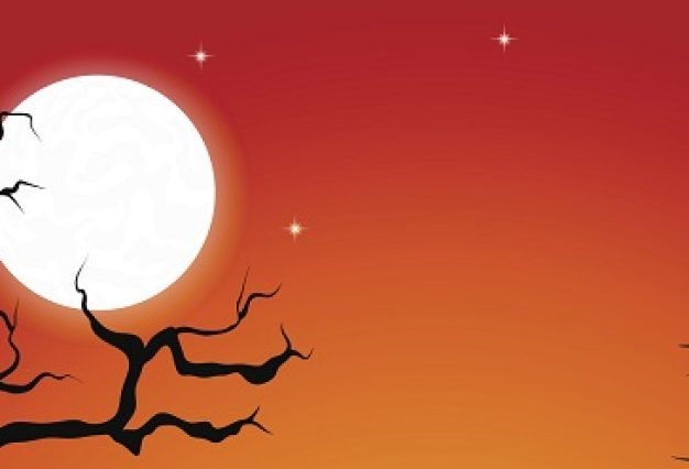 halloween background with a full moon night
